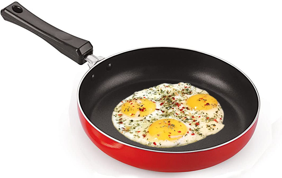 Fry Pan Non Induction with Bakelite handle Fry Pan 22 cm diameter 1.25 L capacity  (Aluminum, Non-stick) Zabolo