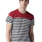 Red black White H Sleeves T-Shirt Striped Men Round Neck Red, White, Black T-Shirt Zabolo