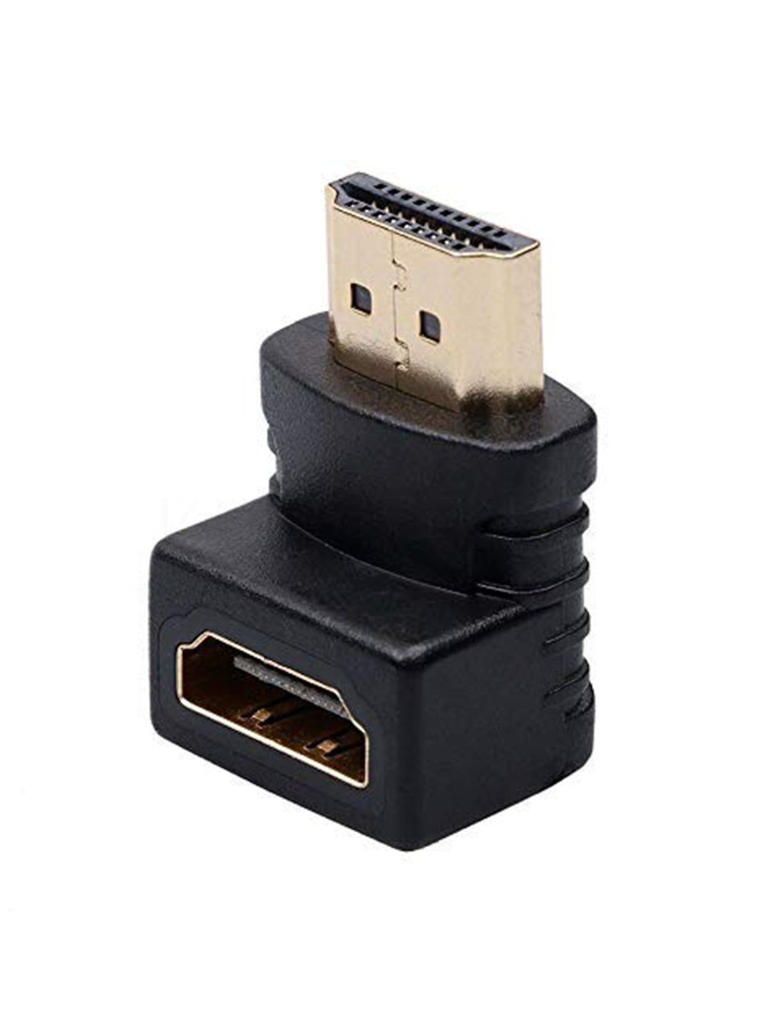 Zabolo HDMI Adapter 0.04 m L Type HDMI Male to HDMI Female Jointer (Zb-03)  (Compatible with Set top box, HDTV, Black, Gold, One Cable) Zabolo