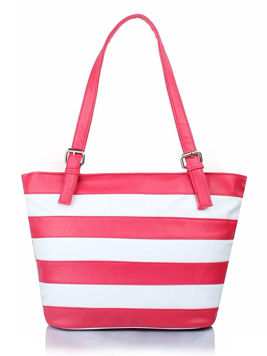 Women Shoulder Bag - Extra Large (Pink & White) Zabolo