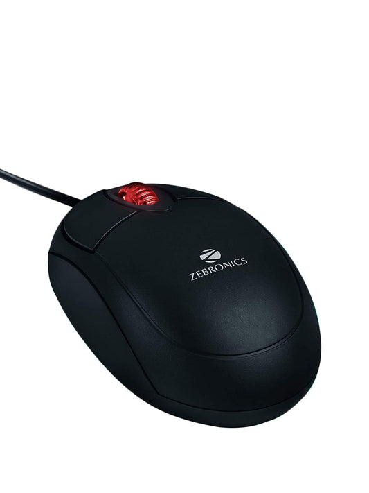 ZEBRONICS ZEB-RISE Wired Optical Mouse  (USB 2.0, Black) Zebronics