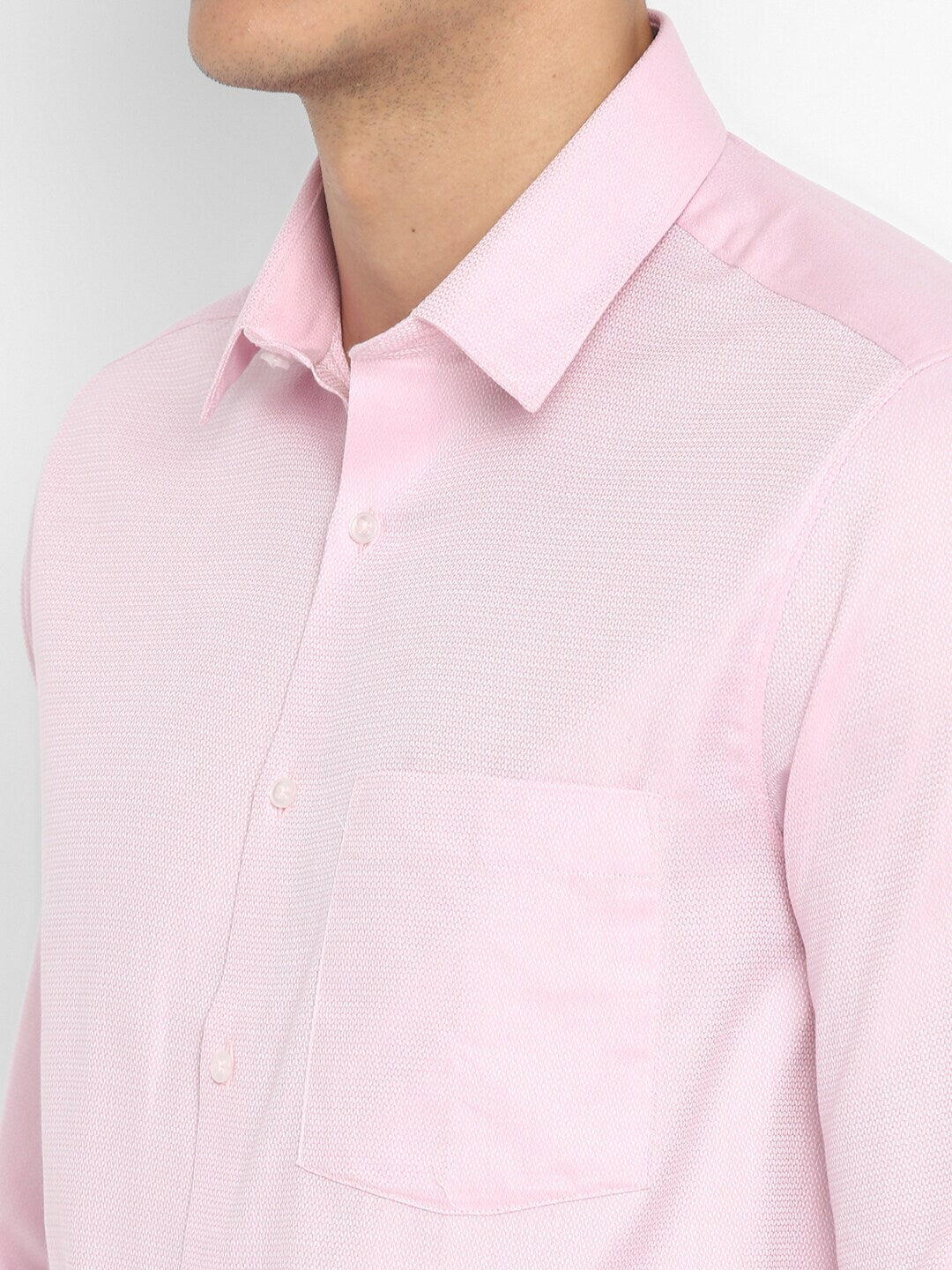 OLMA Men Regular Fit Solid Spread Collar Formal Shirt (Full Sleeve, Pink) Zabolo