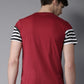 Red black White H Sleeves T-Shirt Striped Men Round Neck Red, White, Black T-Shirt Zabolo