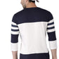 Round Neck Full Sleeves Cotton T-Shirt Striped Men Round Neck White, Blue T-Shirt Zabolo