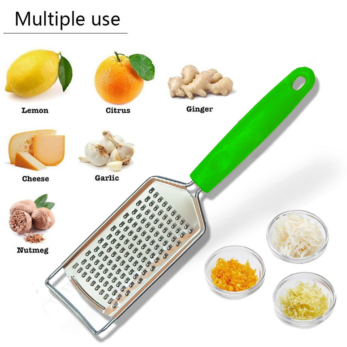 Zabolo Vegetable Ginger Garlic Cheese Grater with Plastic Handle Vegetable & Fruit Grater Zabolo