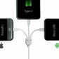 Zabolo 3 in 1 usb Data and Charging cable 1.2 m USB Type C Cable  (Compatible with Fast Charging & Sync Data Cable, White, One Cable) Zabolo