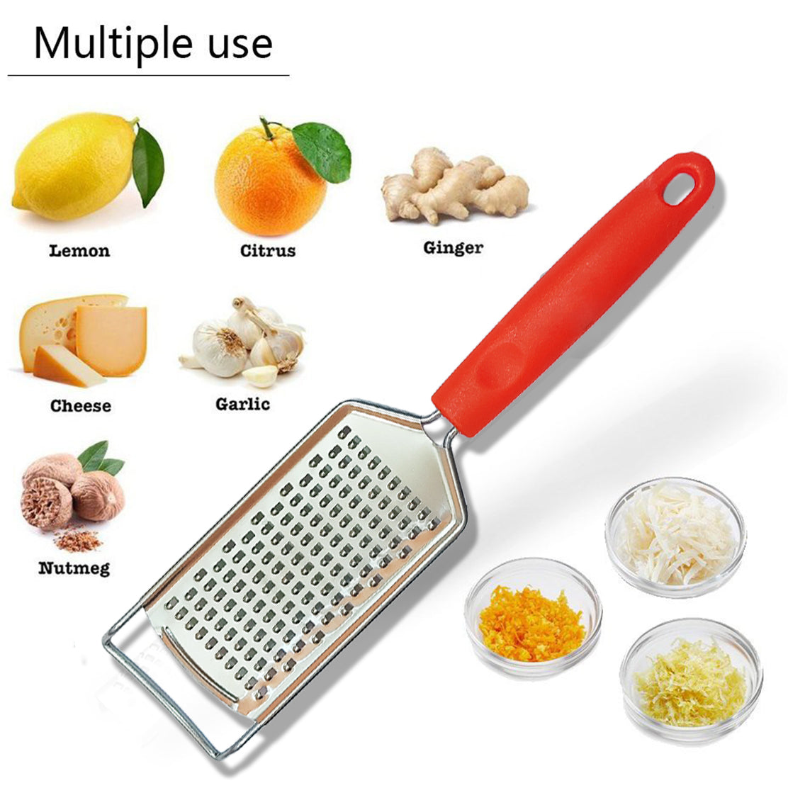 Zabolo Vegetable Ginger Garlic Cheese Grater with Plastic Handle Vegetable & Fruit Grater Zabolo