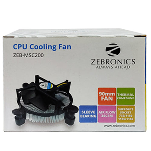 ZEBRONICS CPU Cooling Fan ZEB-LGA775 Cooler  (Black) Zebronics