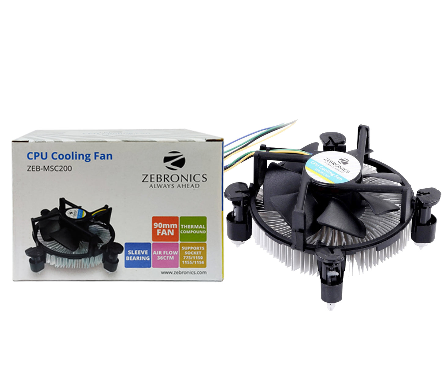 ZEBRONICS CPU Cooling Fan ZEB-LGA775 Cooler  (Black) Zebronics